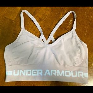 Under Armour Sports Bra, Dusty Pink, Size Large